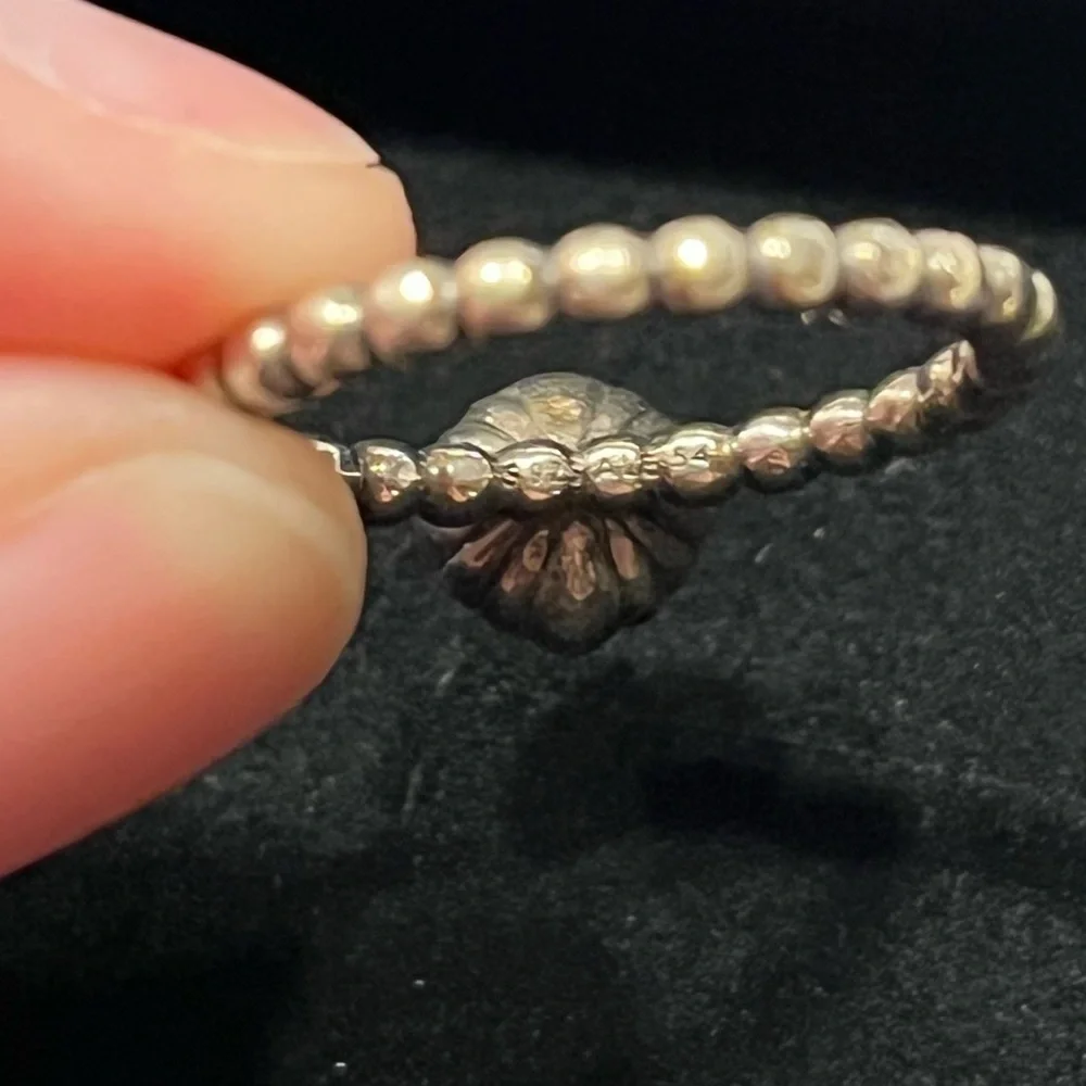 Pandora Silver Ring with Mint Green Gem. May birthday. Retired. Size 7 - Picture 8 of 8